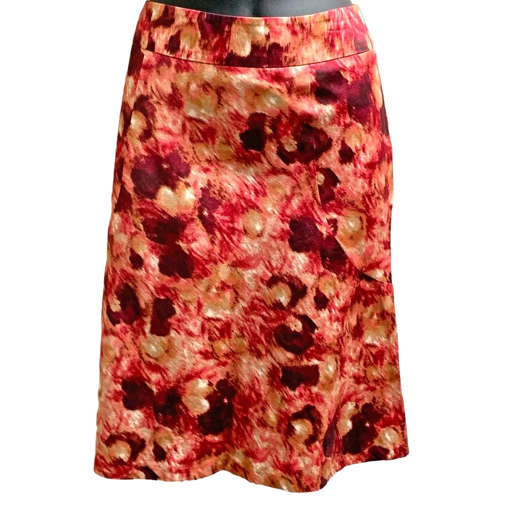 ANN TAYLOR Multi-Color Cotton A-Line Skirt